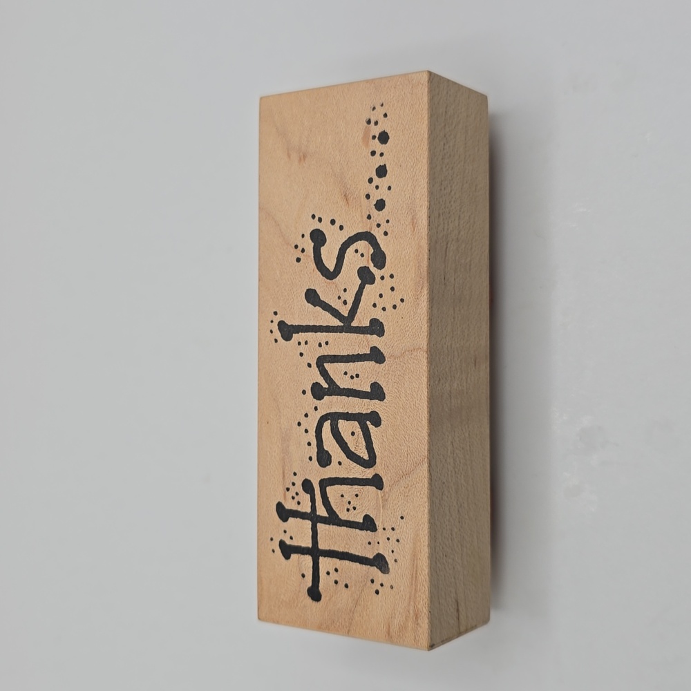 NWOT Wood and Rubber Stamp